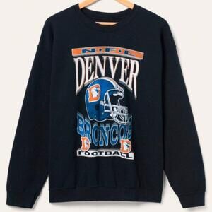 Denver Broncos Helmet Sweatshirt Retro 90S Collection